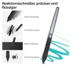A graphic pen and its features are displayed. Produktbild-Vorschau