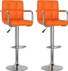 vidaXL Barová stolička 2 ks. Oranžová Imitácia kože Náhľad obrázku produktu 1