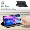 A phone case with a kickstand feature is shown in use, with a hand interacting with the phone screen. Produktbild-Vorschau