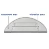 A diagram showing a microfiber mopping pad with two labeled areas: 'Absorbent area' and 'Vibration area'. Voir les images du produit