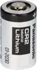A close-up studio shot of a single Panasonic CR2 lithium battery. Anteprima dell’immagine prodotto