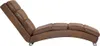 vidaXL Chaise Longue Brown Suede Look Náhled obrázku produktu 3