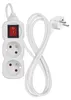 Prodlužovací kabel 1,4 m / 2 zásuvky / s vypínačem / bílý / PVC / 1 mm2 Náhled obrázku produktu