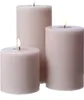 LED Stumpenkerze MIA - Echtwachs - realistische 3D Flamme - H: 20cm - D: 10cm - altrosa Produktbild-Vorschau