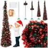 Pop Up Weihnachtsbaum 150 cm Rot Künstlicher Tannenbaum mit Produktbild-Vorschau 1