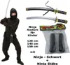 Kostüm Ninja mit Schwert + Stäbe  - Ninja komplett 116 cm - Produktbild-Vorschau 1