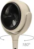 A beige and black TROTEC stand fan is shown from a slightly low angle, with arrows indicating 180-degree oscillation. Produktbild-Vorschau