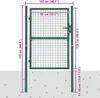 A diagram showing the dimensions of a green metal gate. Produktbild-Vorschau