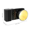A product shot of a COB LED video light with dimensions indicated. Produktbild-Vorschau