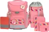 A pink backpack set with matching accessories is displayed against a white background. Voir les images du produit