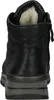 The back view of a black leather boot with a thick gray sole and white fur lining. Anteprima dell’immagine prodotto