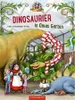 A book cover illustration depicting dinosaurs in a garden setting with people. Voir les images du produit