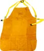 A yellow leather apron with yellow straps and black buckles, laid flat against a white background. Anteprima dell’immagine prodotto