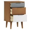 vidaXL Nachttisch MOLDE Braun 40x35x65 cm Massivholz Kiefer Produktbild-Vorschau 5