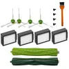 A collection of vacuum cleaner replacement parts, including brushes, filters, and rollers, arranged on a white background. Voir les images du produit