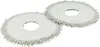 Two round, white microfiber mop pads with gray fringe are shown against a white background. Produktbild-Vorschau