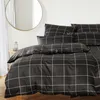 Elegante Mako Satin Bettwäsche Cross 24506-9 basalt kariert Produktbild-Vorschau 1