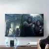 A gaming setup with a TV displaying a video game, a game console, a controller, and a speaker. Voir les images du produit