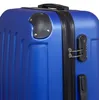 Close-up view of a blue suitcase, focusing on the corner and zipper area. Produktbild-Vorschau