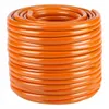 A coiled orange garden hose on a white background. Voir les images du produit