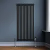 Tradiční dvousloupový radiátor - 1500 x 562 mm - černý Náhled obrázku produktu 4
