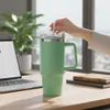 LS-LebenStil XL Edelstahl Trinkbecher Grün 1200ml mit Griff Produktbild-Vorschau 5