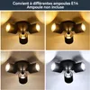 ZMH Deckenleuchte 3 Flammig Deckenlampe Schwarz Rund Produktbild-Vorschau 9