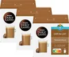 Three boxes of Nescafé Dolce Gusto Café au Lait coffee pods are displayed. Produktbild-Vorschau