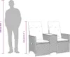 vidaXL Gartensofa 2-Sitzer Verstellbar mit Tisch Braun Poly Produktbild-Vorschau 8