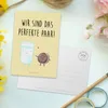 Mr. & Mrs. Panda Postkarte Milch Keks - Gelb Pastell - Produktbild-Vorschau 3
