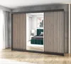 Schwebetürenschrank, 3-türig Schrank mit 4 Schubladen, und Produktbild-Vorschau 1
