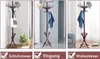 A collage of three images showing a coat rack in different room settings, with text labels below each image. Náhľad obrázku produktu
