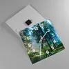 Wanduhr - Quadrat - Glasuhr - Wald Dämmerung die Sonne - Produktbild-Vorschau 2