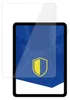 A screen protector is shown placed over a tablet screen. Produktbild-Vorschau