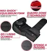 A black boxing glove with various features highlighted by text and close-up images. Náhled obrázku produktu