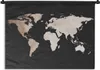 MuchoWow® Wandteppich Wandbehang Weltkarte - Schwarz und Produktbild-Vorschau 1