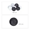 Two images showing a string of black and white LED light balls. The top image shows a group of balls with text indicating a length of 160 cm. The bottom image shows a single black ball with text indicating a diameter of 6 cm. Náhled obrázku produktu