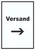 Versand Schild mit Text und Richtungspfeil rechts Lieferung Produktbild-Vorschau 1