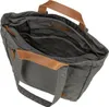 An open gray tote bag with brown leather handles. Anteprima dell’immagine prodotto