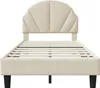Lit d'enfant UnboxG 90 x 190 cm, beige, en velours, avec Voir les images du produit 9