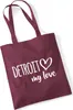 Huuraa Jutebeutel Detroit my love 10 Liter Burgundy Produktbild-Vorschau 1