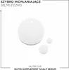 Three droplets of a white liquid are shown on a white background, with text above and below. Podgląd zdjęcia produktu