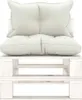 vidaXL Garten-Paletten-Mittelsofa mit Kissen in Beige Holz Produktbild-Vorschau 1