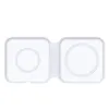 A white wireless charger with two circular charging pads, shown from a top-down view against a white background. Produktbild-Vorschau
