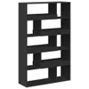 A black bookshelf with multiple compartments against a white background. Náhled obrázku produktu