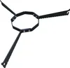 A black metal stand with three legs and a circular central ring, designed to hold a fire plate. Produktbild-Vorschau