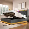 MODFU Lit Coffre 140x200 cm - Lit Adulte avec Éclairage LED Voir les images du produit 9