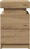 A front view of a wooden bedside table with two drawers. Podgląd zdjęcia produktu