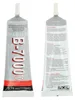 Two views of a tube of adhesive glue, one front and one back, showing product details and instructions. Anteprima dell’immagine prodotto
