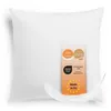A white pillow with a label showing certifications and a feather. Náhľad obrázku produktu